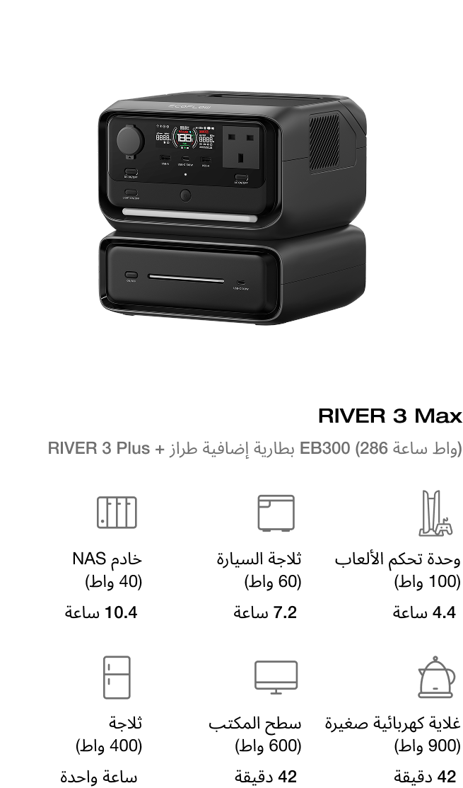 قابلة للتوسعة حتى 858 واط ساعة مع اتصال لاسلكي