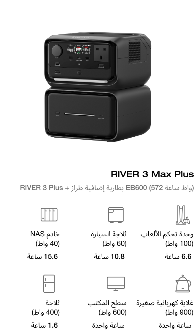 قابلة للتوسعة حتى 858 واط ساعة مع اتصال لاسلكي