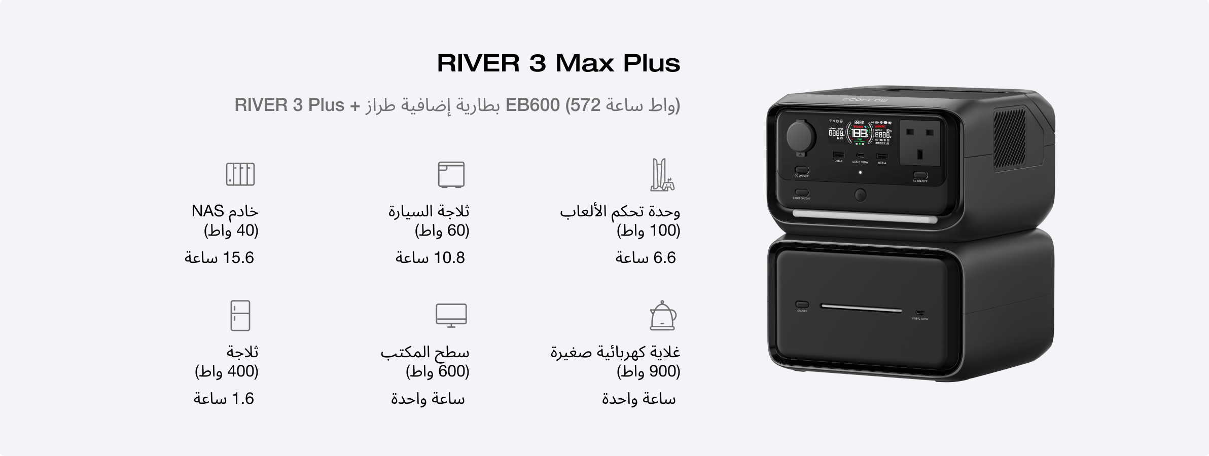 قابلة للتوسعة حتى 858 واط ساعة مع اتصال لاسلكي